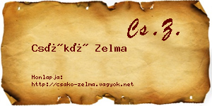 Csákó Zelma névjegykártya